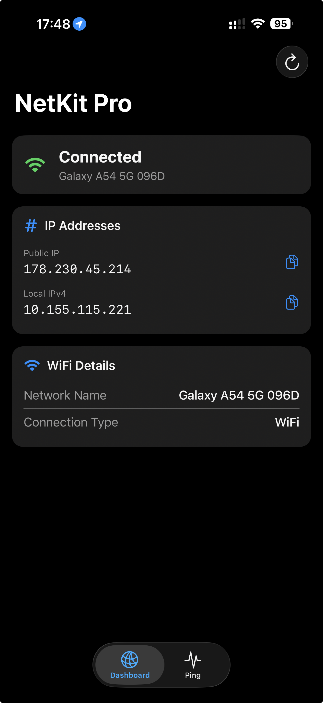 NetKit Pro Dashboard showing network status overview