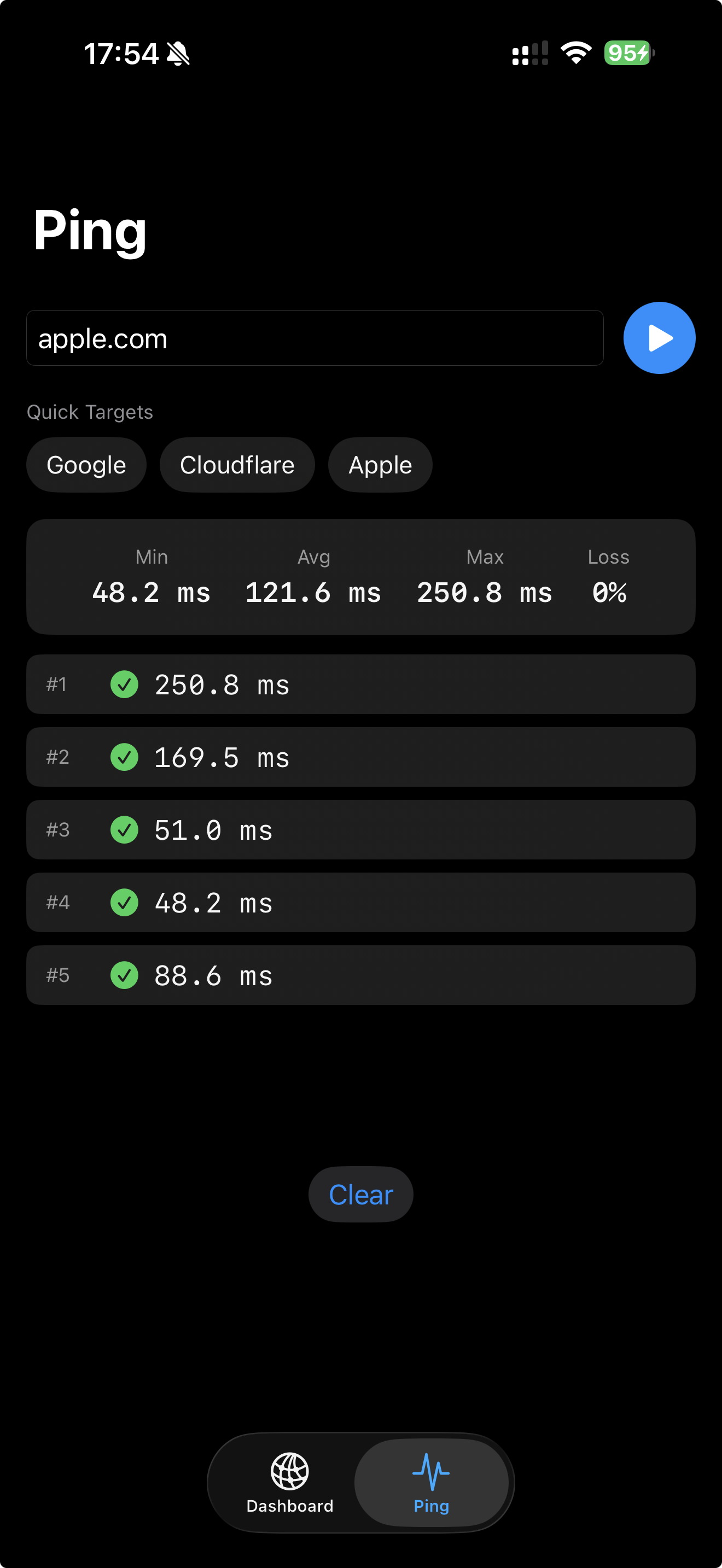 NetKit Pro Ping tool showing host input